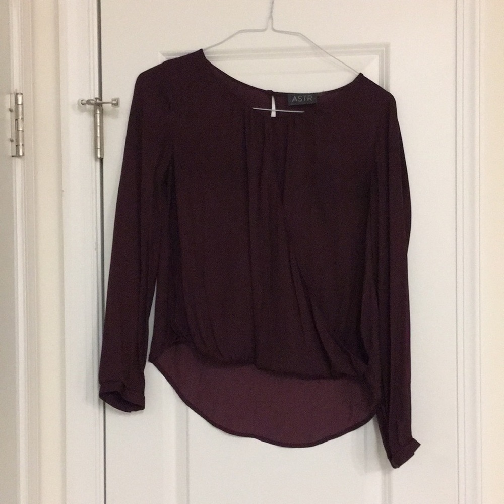 Long sleeve maroon blouse